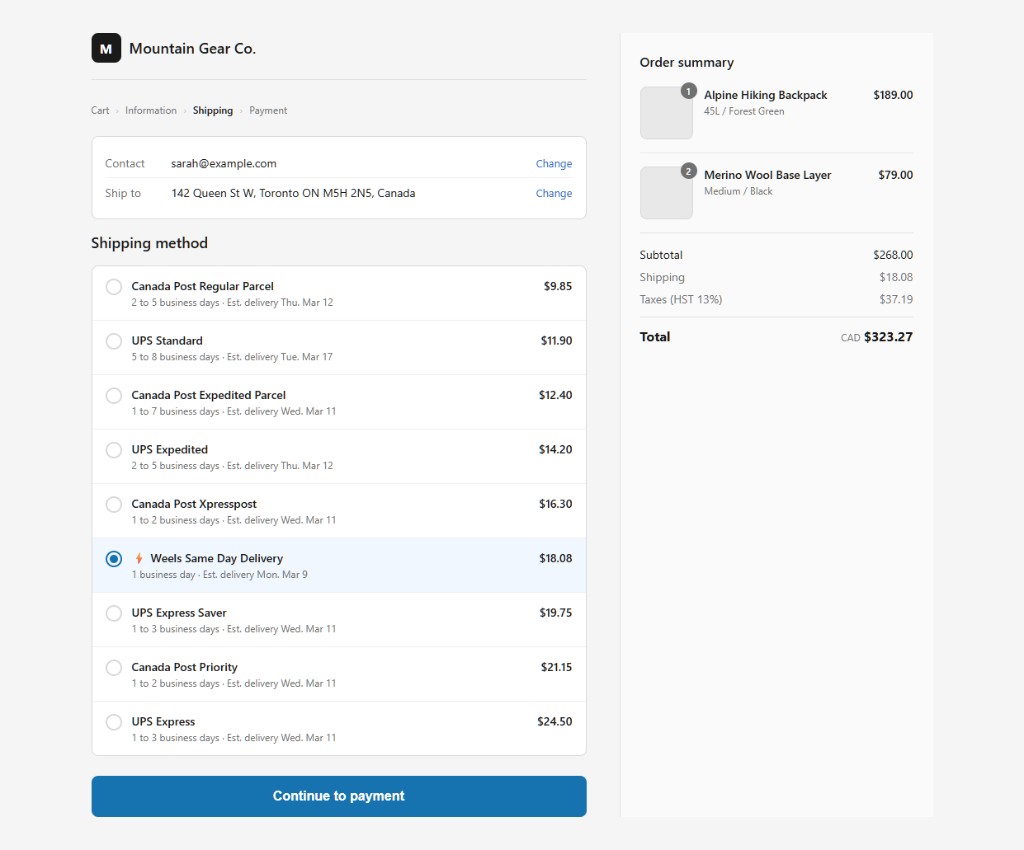 Shopify Checkout — Plus / Advanced